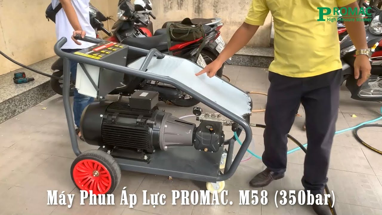 Thực tế test Máy Phun Áp Lực Cao Promac M58 - 350bar siêu cao áp