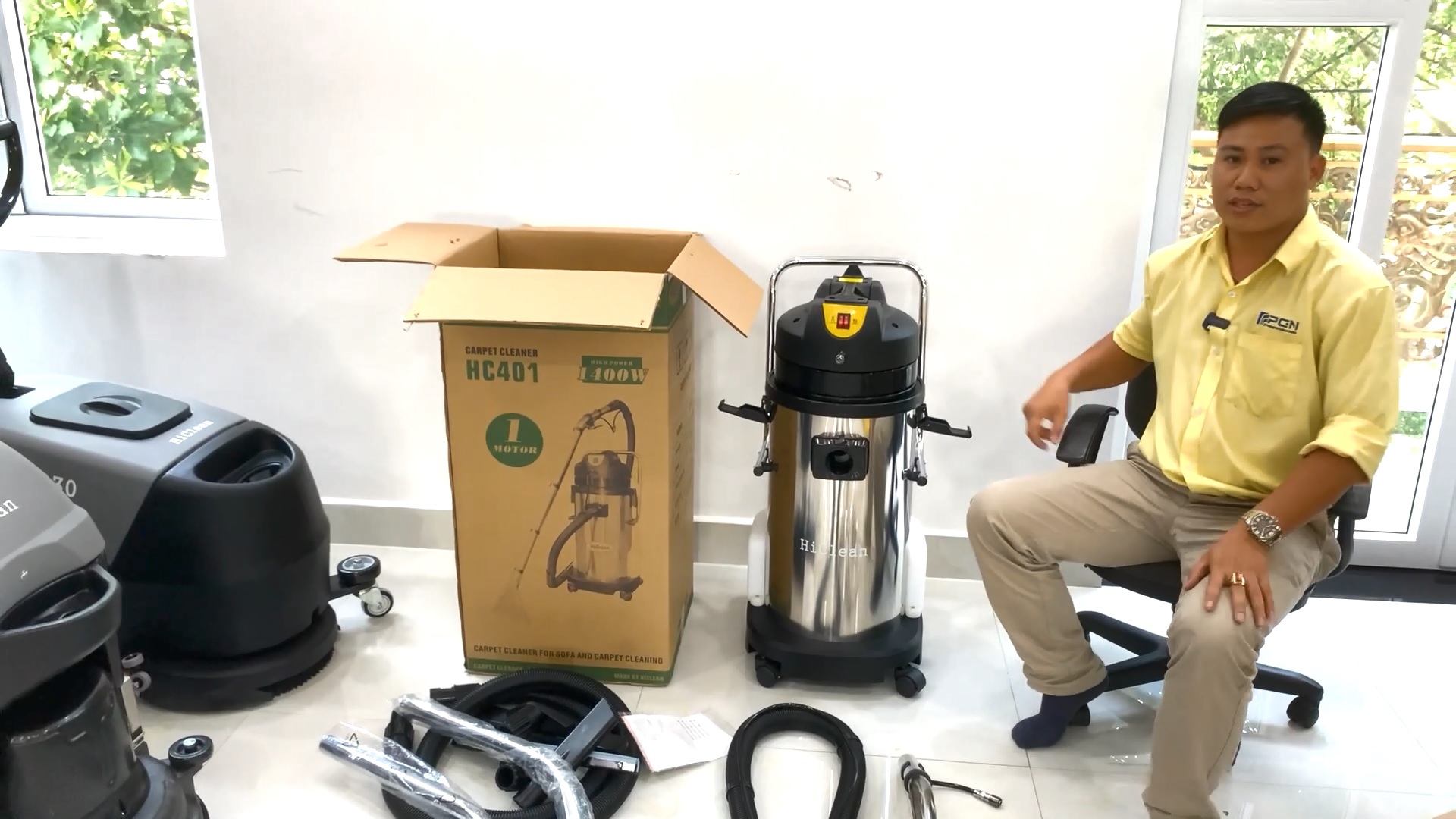 Review Máy giặt thảm, giặt ghế, giặt nệm HICLEAN HC401 chính hãng