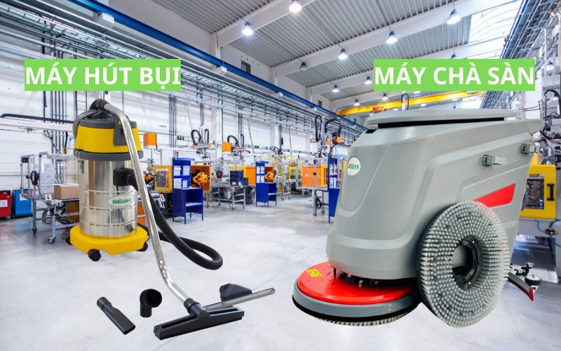 So sánh máy hút bụi công nghiệp và máy chà sàn Hiclean