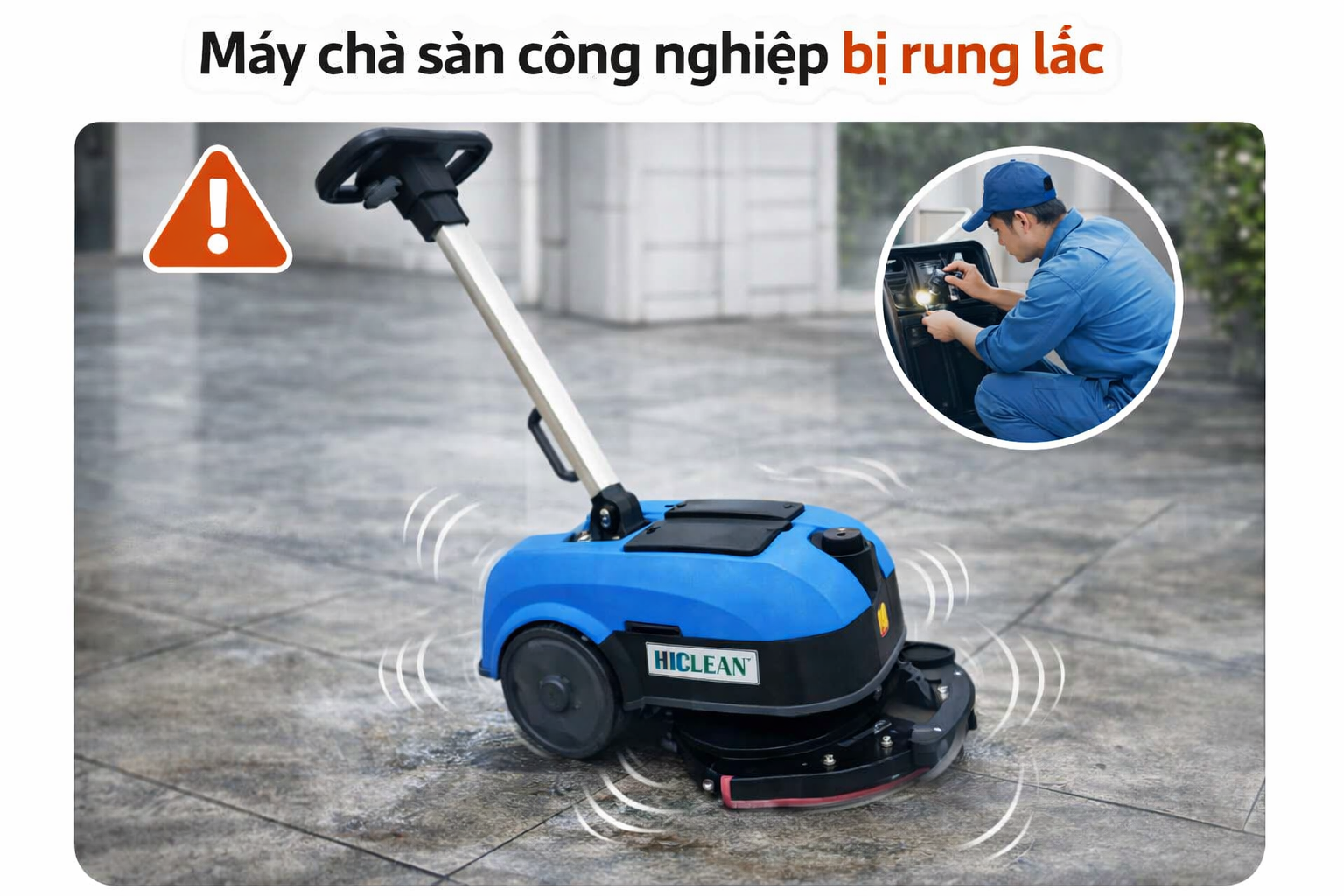 Máy chà sàn công nghiệp bị rung lắc: Nguyên nhân & cách xử lý