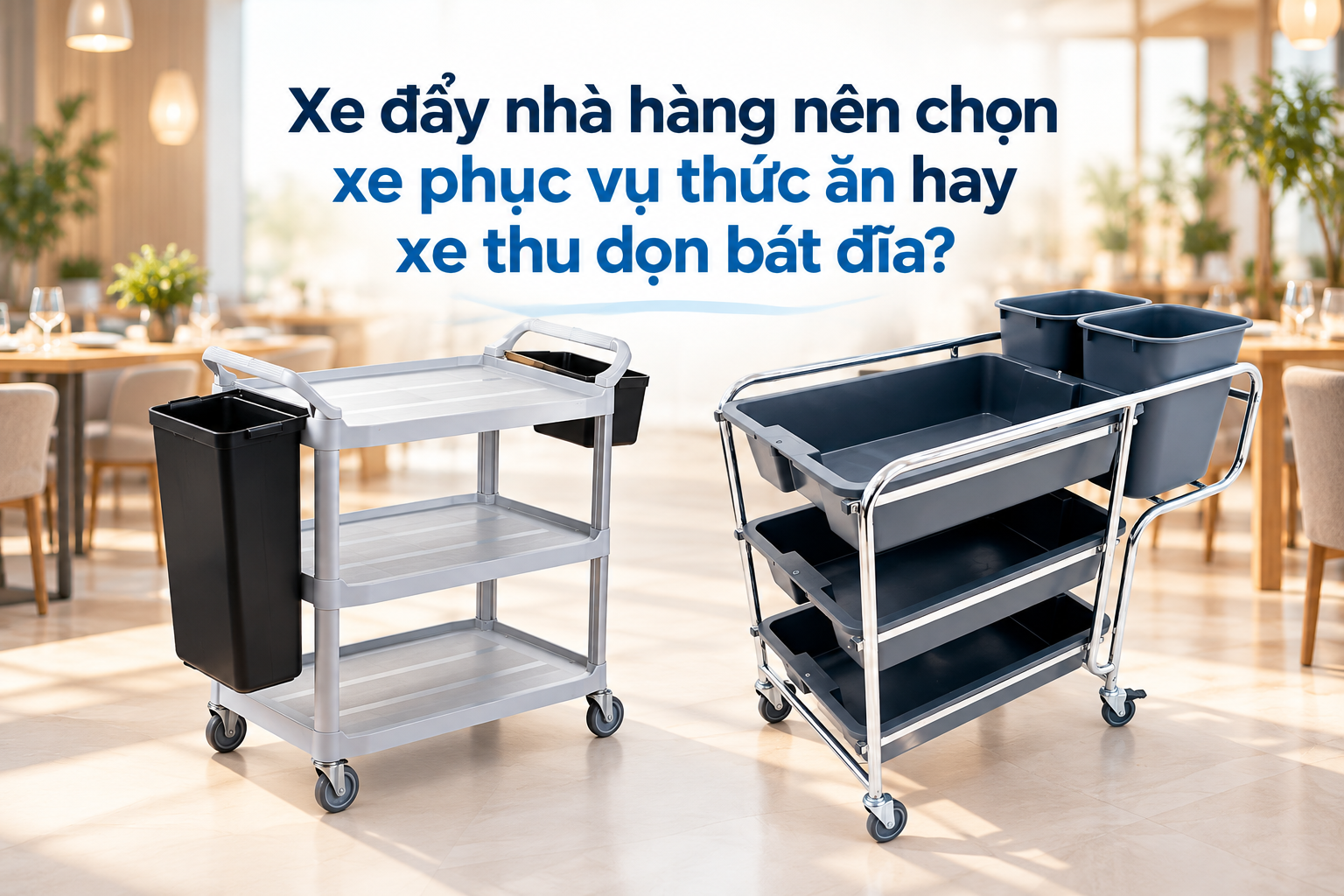 Xe đẩy nhà hàng nên chọn xe phục vụ thức ăn hay xe thu dọn bát đĩa?