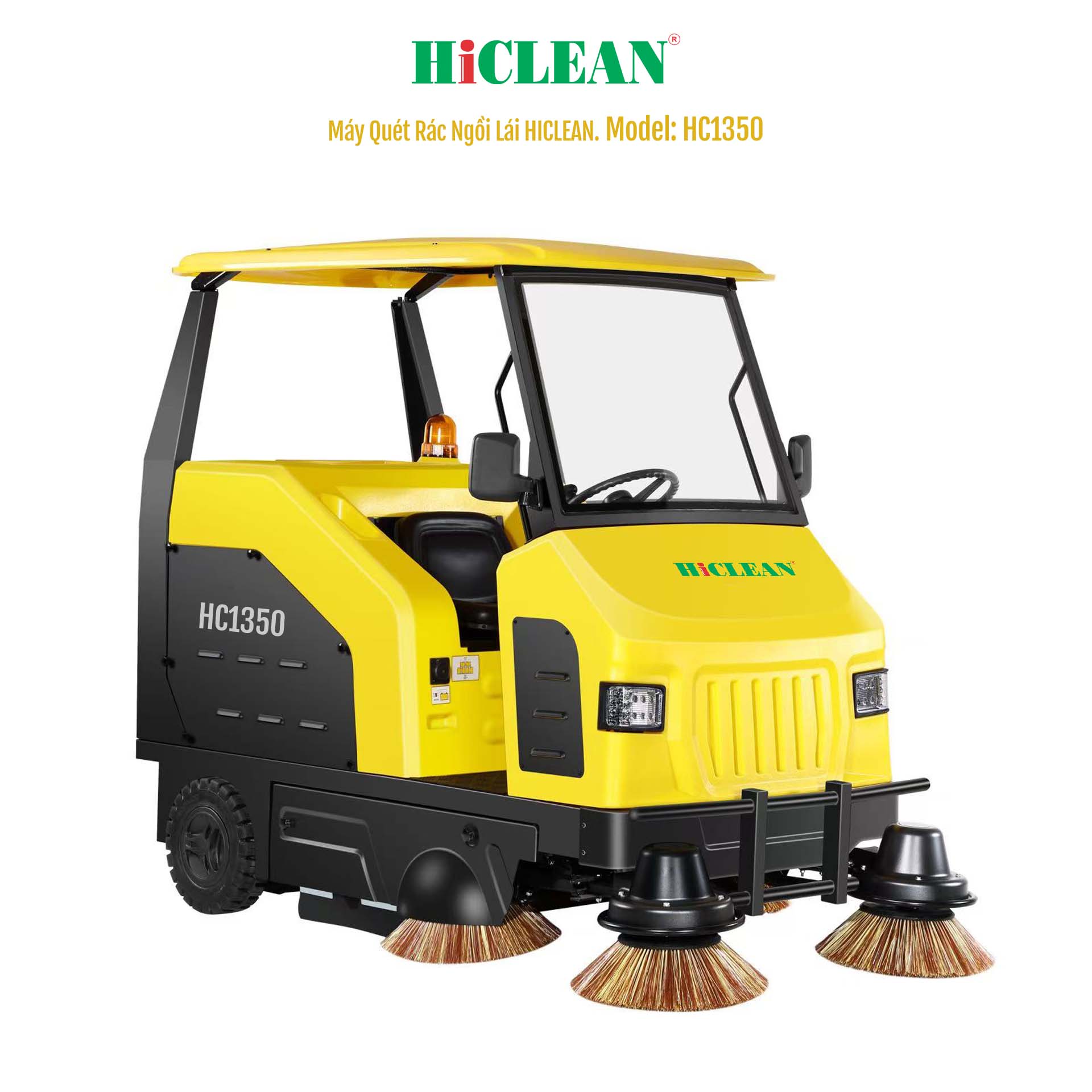 Xe quét rác ngồi lái HiClean HC1350, công suất 5500W