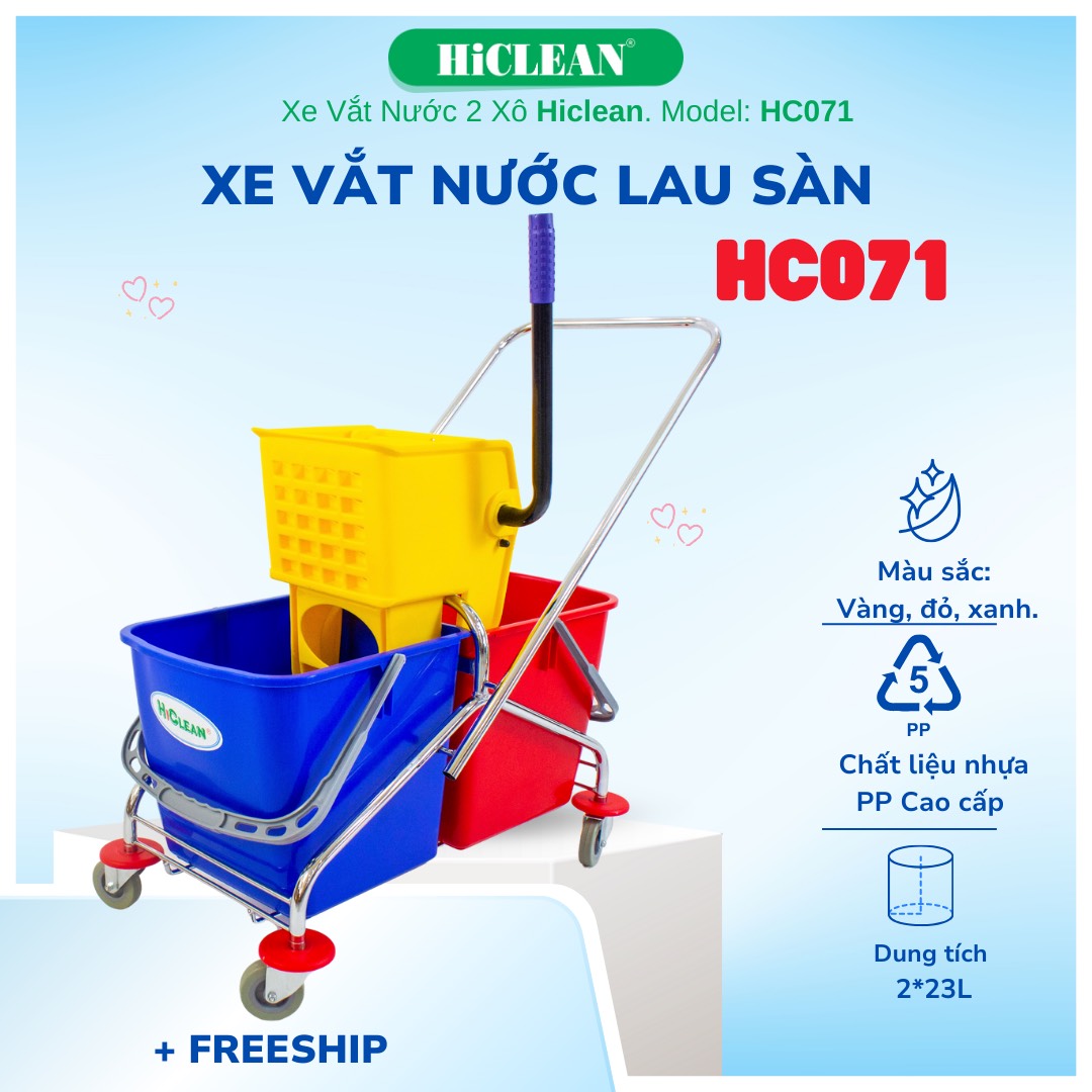 Xe vắt nước 2 xô HiClean HC 071