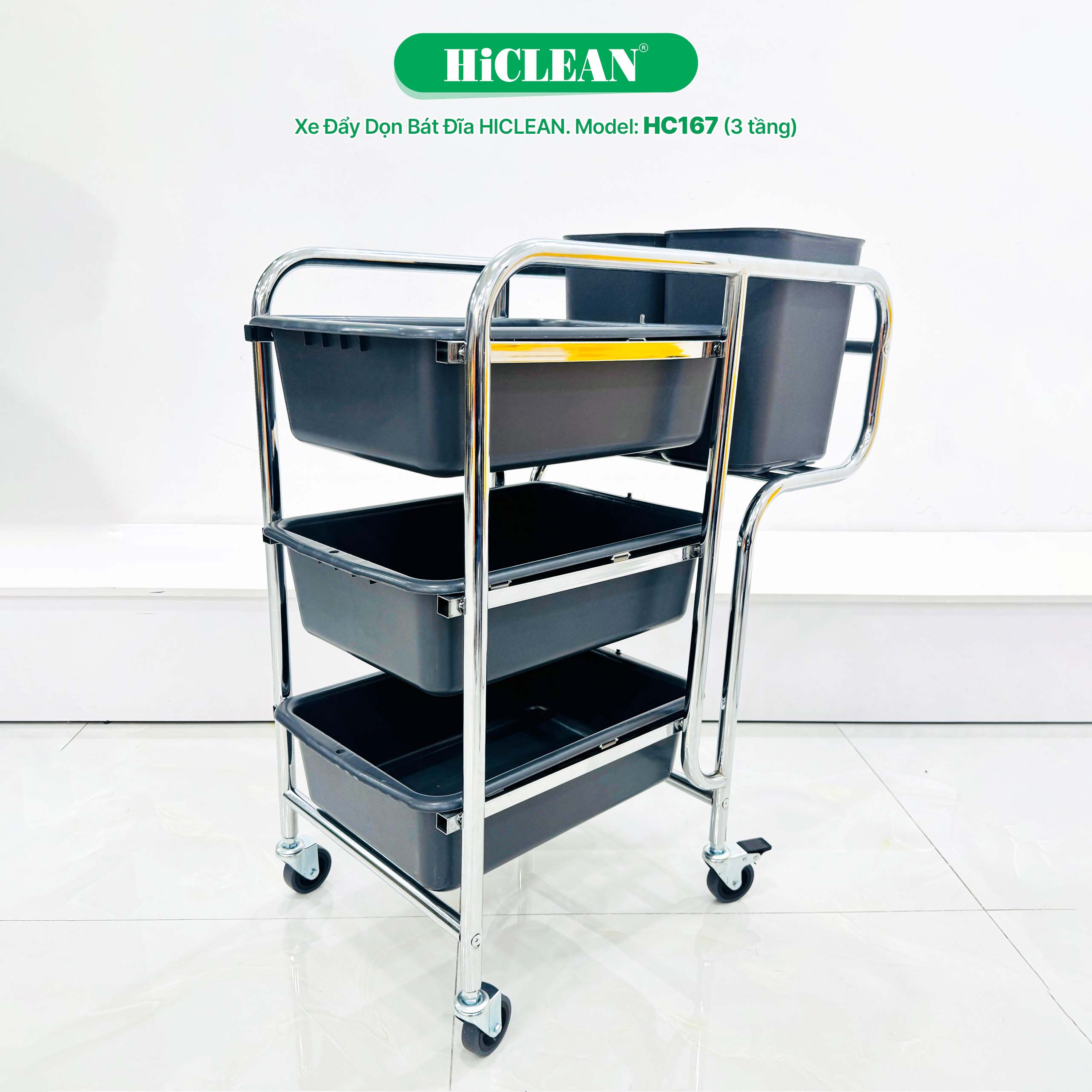 Xe đẩy phục vụ bàn HiClean HC 167