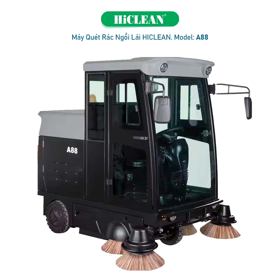 Máy quét rác ngồi lái HiClean A88 dùng bình