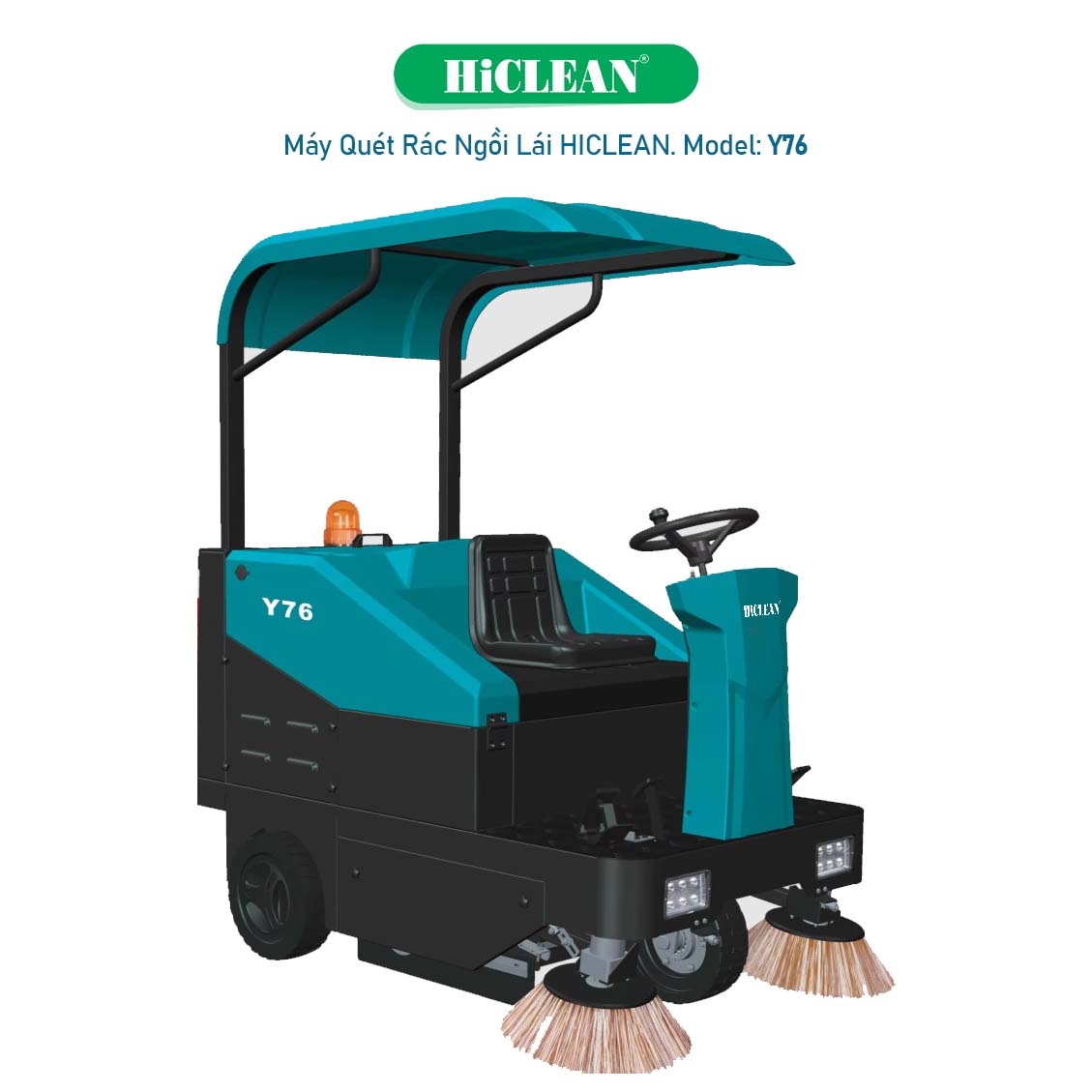 Máy quét rác ngồi lái HiClean Y76 dùng bình