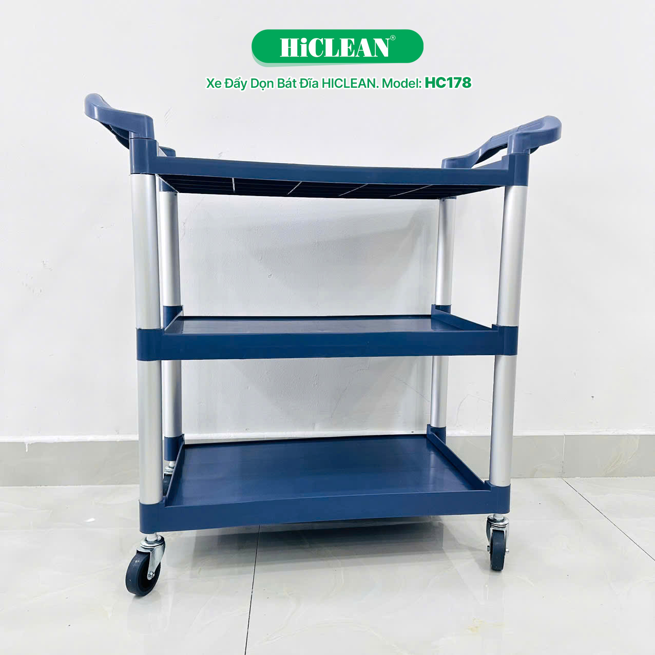 Xe đẩy dọn bát đĩa HiClean HC178