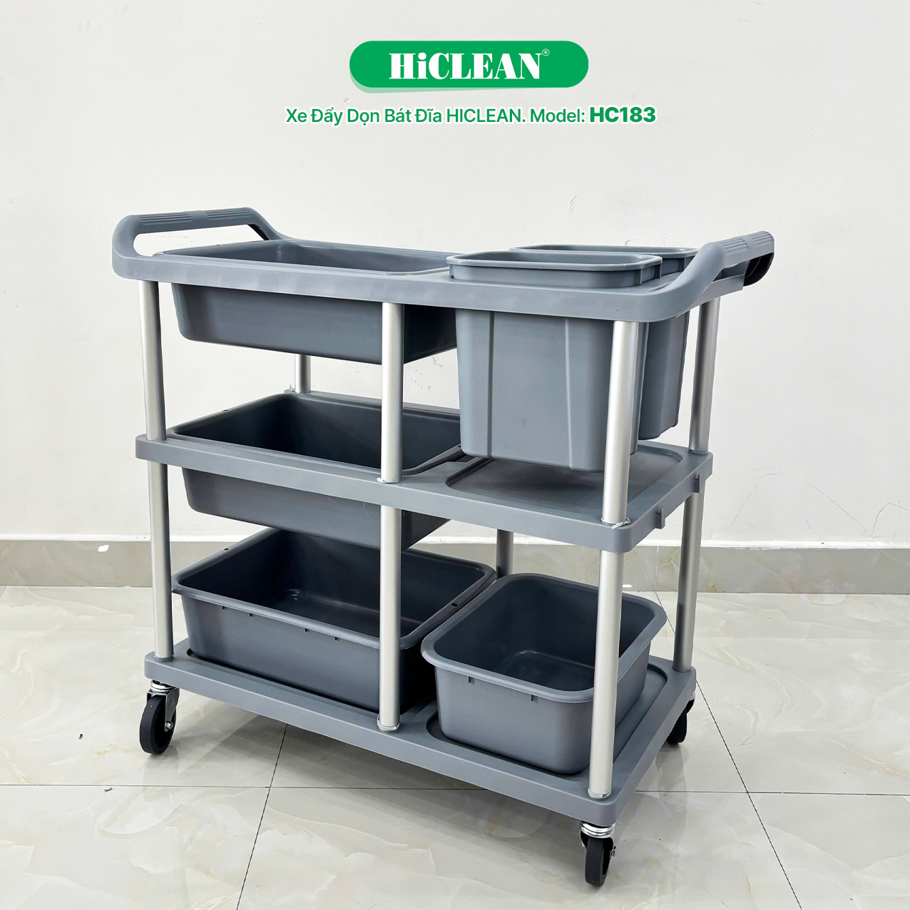 Xe đẩy phục vụ bàn HiClean HC183