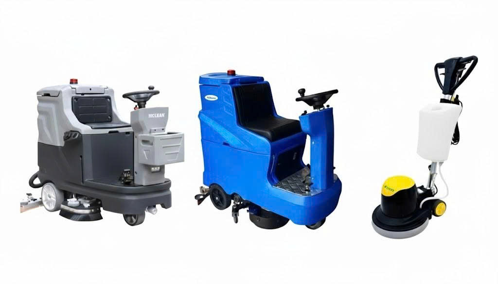 Máy chà sàn công nghiệp Hiclean - Tổng hợp các dòng máy chà sàn đơn, đẩy tay và ngồi lái chính hãng may-cha-san