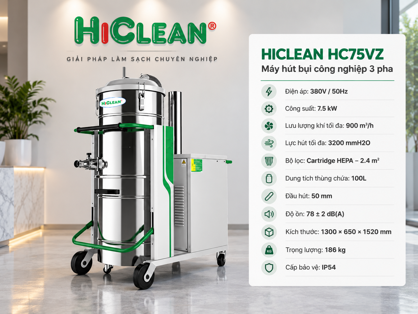 Máy hút bụi công nghiệp 3 pha phù hợp nhà xưởng nào?