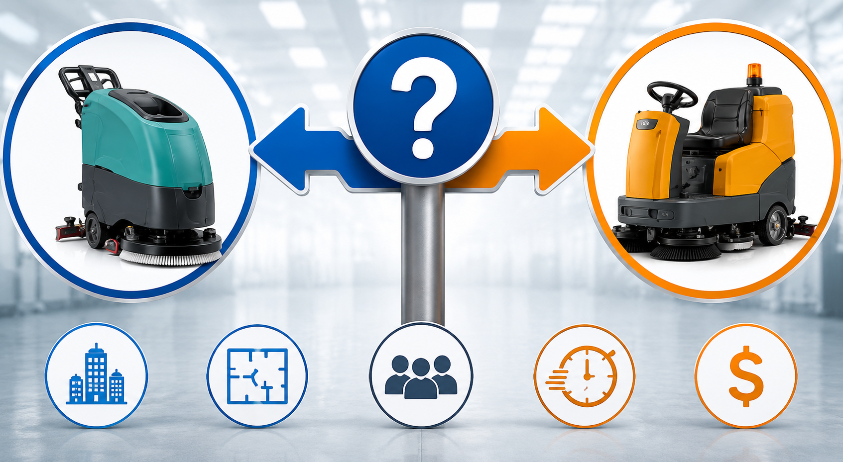 Nên mua máy chà sàn công nghiệp hay máy chà sàn ngồi lái?
